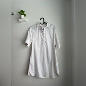 Club Monaco White Polo Shirt Dress With Pockets